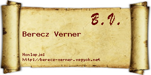 Berecz Verner névjegykártya